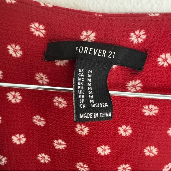 Forever 21 Red Floral Pattern mini dress 00s Style Y2K‎ grunge - Picture 2 of 9